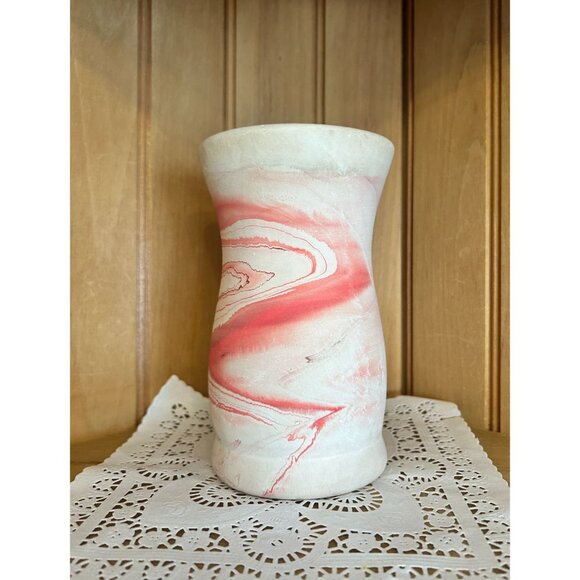 Vintage Mid Century Nemadji Pottery Vase Red Swirl Minnesota USA Native American - Picture 3 of 7